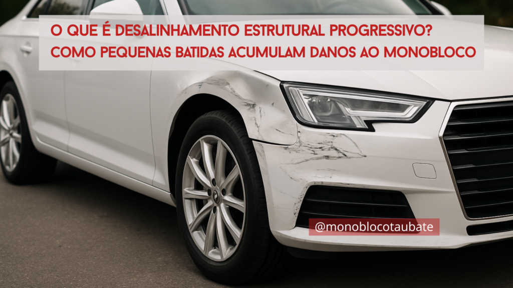 O que é desalinhamento estrutural progressivo? Como pequenas batidas acumulam danos ao monobloco 12 Por que carros de aplicativo sofrem mais problemas de estrutura e suspensao 3